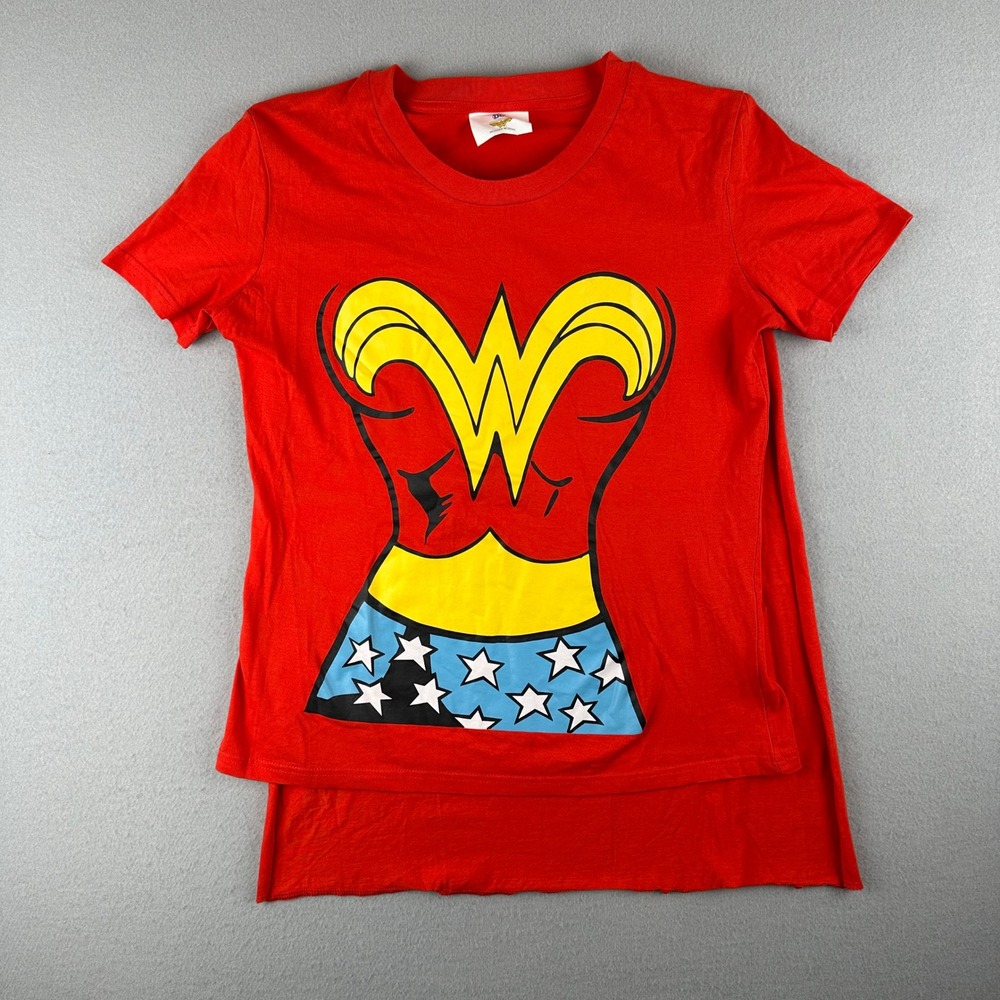 Rubies II Wonder Woman Graphic Tee Women Small Red Detachable Cape T-Shirt